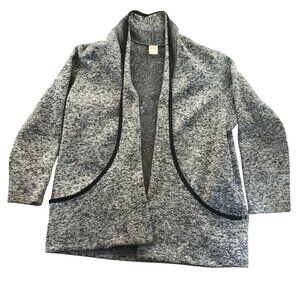 Blair Womens Cardigan Sweater 2XL Heather Gray Open Front Knit Cozy Casual